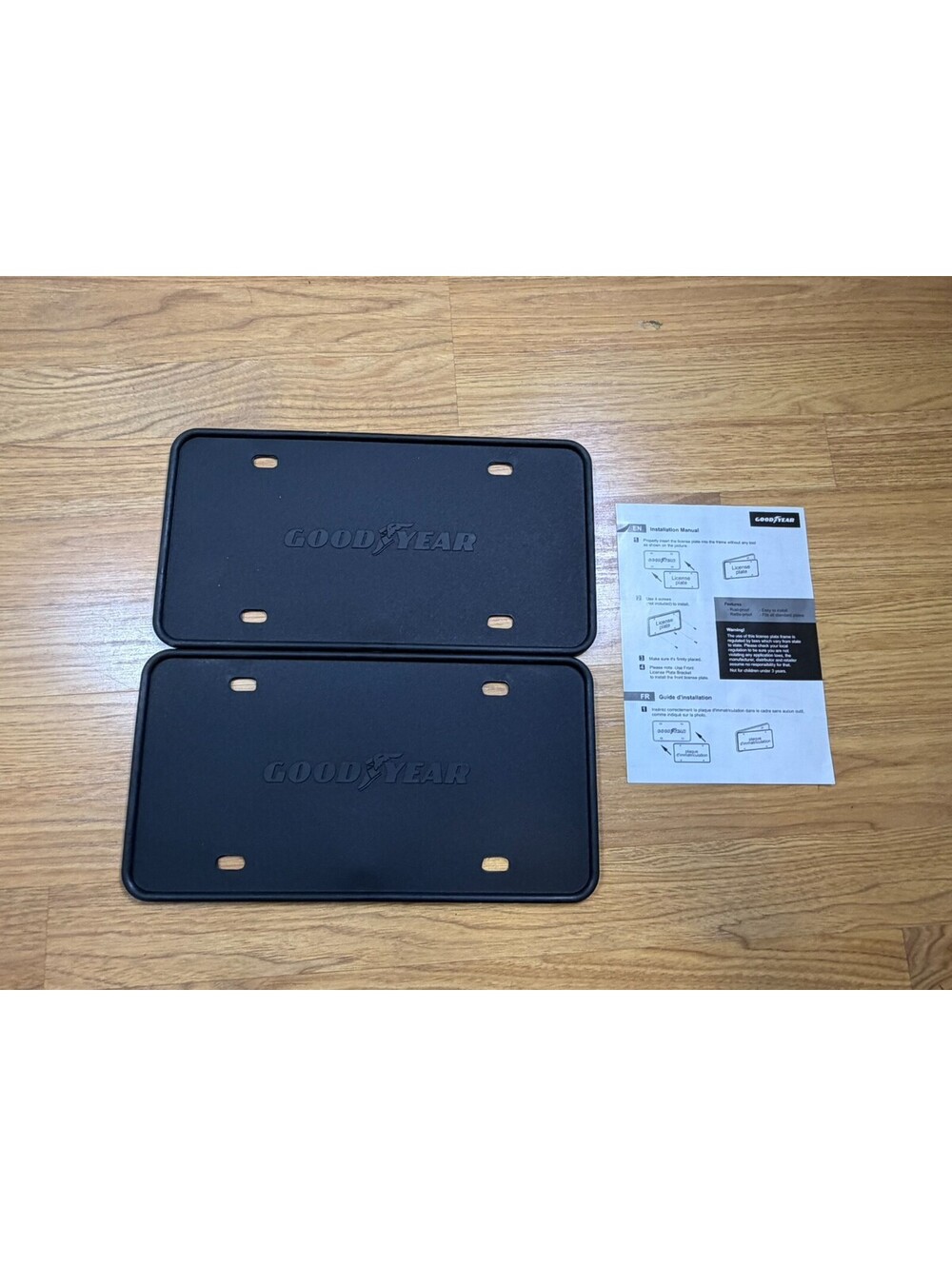 Goodyear Black Silicone License Plate Frame 2 Pack Slim License Plate Covers